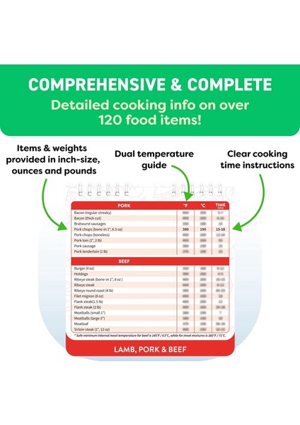 Air Fryer Hile Sayfası Mıknatıslı Pişirme Rehberi Kitapçığı - Air Fryer Manyetik Hile Sayfası Seti Pişirme Süreleri Tablosu (Yurt Dışından) fiyatları