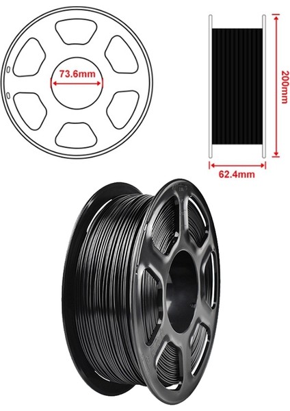 3D Yazıcı Filamenti, Petg Filamenti, 3D Yazıcı Için 1,75 mm Filament 1 kg Makara Petg Siyah (Yurt Dışından) modelleri