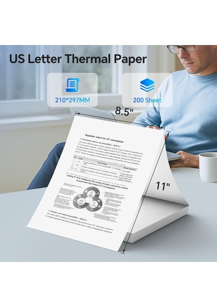 Termal Kağıt 8,5 x 11 Mektup Termal Yazıcı Kağıdı 100 Yaprak, MT610 ve Çoğu Mektup Taşınabilir Yazıcı Için (Yurt Dışından) fırsatları
