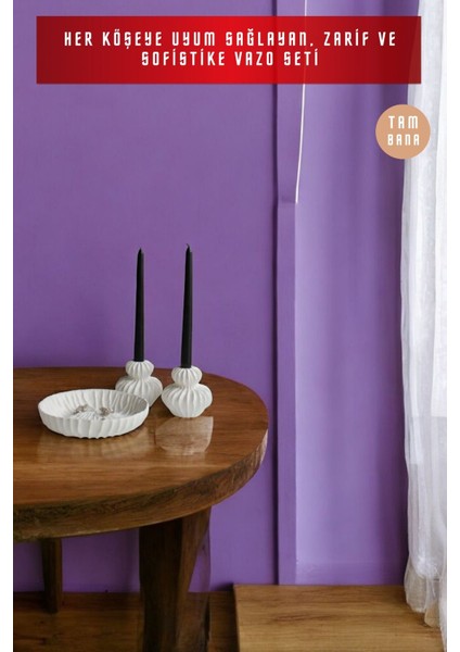Beyaz Dekoratif Vazo Seti Obje Ev Dekorasyon Masa Üstü Dekor Vazo Seti Model 1014 indirimleri