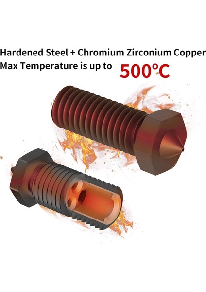 2 Adet Cht Volkan Nozulu Sertleştirilmiş Çelik, 0,4 mm Yüksek Akışlı Volkan Hotend Ekstruder Nozulları (Yurt Dışından) modelleri