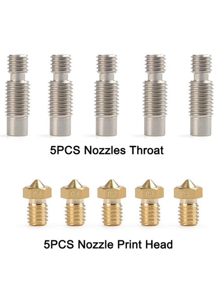 V6 Makerbo Için 5 Adet Ekstruder Baskı Kafası + 5 Adet Nozul Boğazı ile Tam Metal J Stili Kafa Hotend Kiti (Yurt Dışından) fırsatları