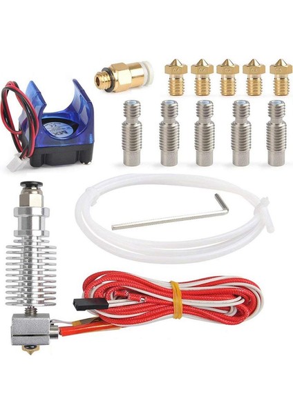 V6 Makerbo Için 5 Adet Ekstruder Baskı Kafası + 5 Adet Nozul Boğazı ile Tam Metal J Stili Kafa Hotend Kiti (Yurt Dışından) indirimleri