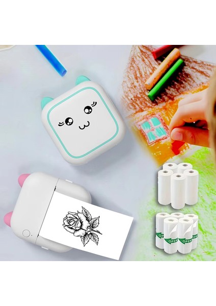 Mini Yazıcı Termal Yapışkanlı Etiketler Yazıcı Etiket Bluetooth Mini Cep Etiket Not Yazıcısı Ev ve Ofis Için (Yurt Dışından) modelleri