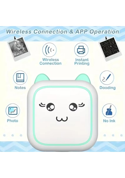 Mini Yazıcı Termal Yapışkanlı Etiketler Yazıcı Etiket Bluetooth Mini Cep Etiket Not Yazıcısı Ev ve Ofis Için (Yurt Dışından) fırsatları