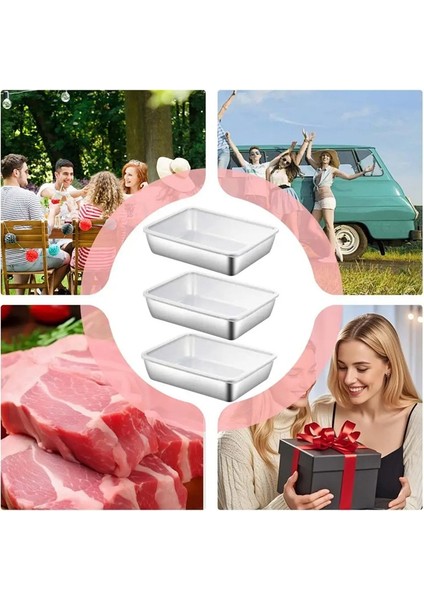 Buzdolabı Için Et Saklama Kabı 3x Kapaklı Hava Geçirmez Gıda Saklama Kapları Paslanmaz Çelik Pastırma Saklama Kabı Buzdolabı Düzenleyici (Yurt Dışından) fırsatları