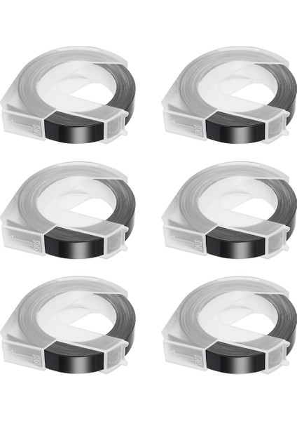 Rulo Kabartma Etiket Bandı 3D Plastik Beyaz Siyah 9mm x 3 Metre Kabartma Etiket Yapıcılar Için (Yurt Dışından)