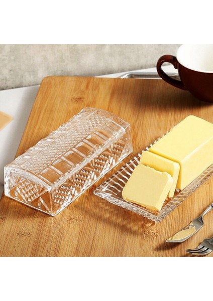 Tezgah Üstü Tereyağı Tutucu Için Cam Tereyağı Kabı Şeffaf Tereyağı Saklama Kabı Tabak Kapaklı Saklama Kabı Servis Peyniri Tutucu (Yurt Dışından) fırsatları