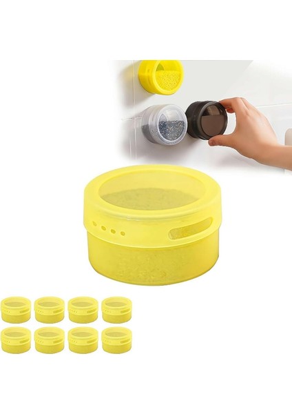 Buzdolabı Için Manyetik Mıknatıslı Manyetik Baharat Kutuları, Kapaklı Baharat Kabı Saklama Kutusu Şeffaf Sarı (Yurt Dışından) fiyatları