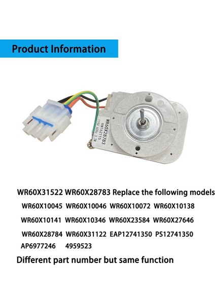 WR60X31522 Buzdolabı Evaporatör Fan Motoru WR60X28783 PS12741350 Buzdolabı Fan Motoru Yedek Parçası (Yurt Dışından) fırsatları