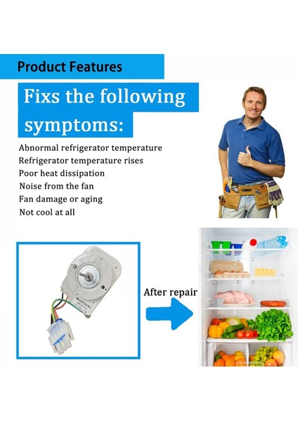 WR60X31522 Buzdolabı Evaporatör Fan Motoru WR60X28783 PS12741350 Buzdolabı Fan Motoru Yedek Parçası (Yurt Dışından) indirimleri