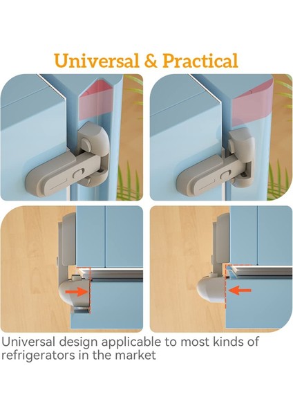 2 Adet Güvenli Buzdolabı Kilidi, Çocuk Kilidi, Buzdolabı Dondurucu Kapı Kilidi, Gri Sızdırmazlık Şeritleriyle Buzdolaplarını Koruyun (Yurt Dışından) indirimleri