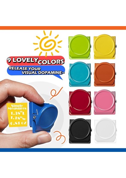 Sınıf Beyaz Tahtası, Buzdolabı ve Buzdolabı Için 9'lu Paket Manyetik Klipsler, Çeşitli Renkler (Yurt Dışından) modelleri