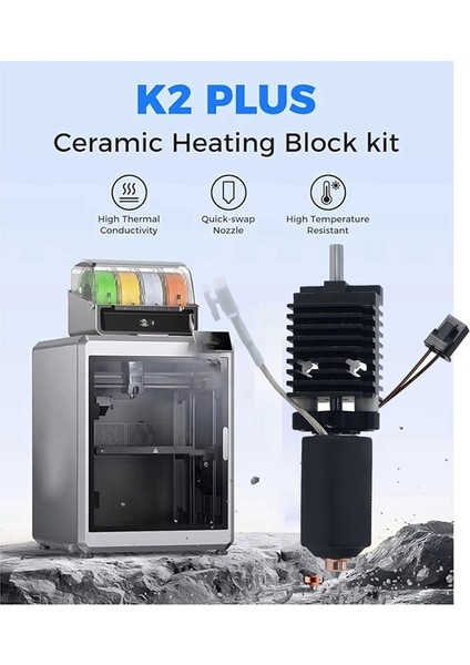 Reality K2 Plus Seramik Isıtma Bloğu Kiti Hızlı Değiştirilebilir Nozul 350°C Yüksek Sıcaklık 3D Yazıcı Aksesuarları K2P Için (Yurt Dışından) indirimleri
