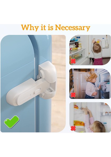 2 Adet Güvenli Buzdolabı Kilidi, Çocuk Kilidi, Buzdolabı Dondurucu Kapı Kilidi, Beyaz Sızdırmazlık Şeritleriyle Buzdolaplarını Koruyun (Yurt Dışından) indirimleri