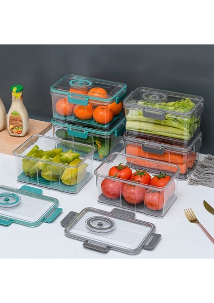 Vakumlu Gıda Saklama Kabı Şeffaf Buzdolabı Düzenleyici Drenaj Ağı Kapasiteli Gıda Dağıtıcı Mutfak Için Yeşil L (Yurt Dışından) fiyatları