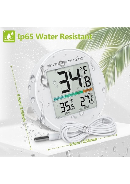 Buzdolabı Termometresi 2'li Paket, Harici Sensörlü, Ev Ticari Kullanım Için Buzdolabı Sıcaklık Monitörü, LCD Ekranlı (Yurt Dışından) indirimleri