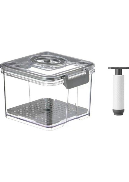 Vakumlu Gıda Saklama Kabı Şeffaf Buzdolabı Düzenleyici Drenaj Ağı Kapasiteli Gıda Dağıtıcı Mutfak Için Gri S (Yurt Dışından) fiyatları