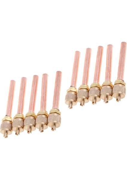 10 Adet Erişim Vanası 1/4 Inç Sae 1/4 Inç Od 2.755 Inç Gövde Güçlü Çekirdek Ac Klima Soğutma Erişim Vanası (Yurt Dışından)