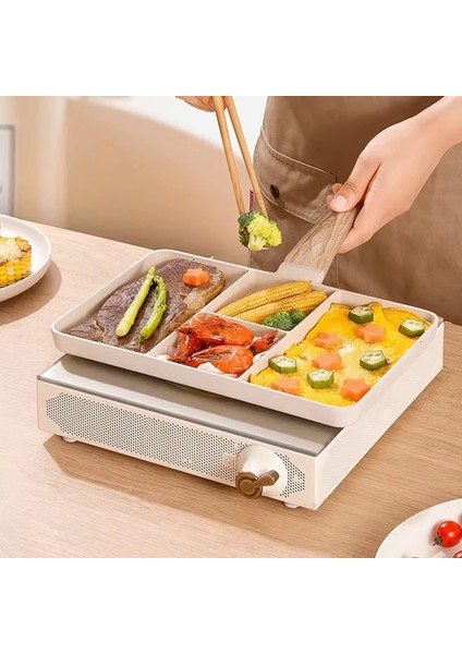 Biftek, Yumurta, Gazlı ve Indüksiyonlu Ocaklar Için Uygun, Kahvaltı ve Etler Için Ideal Yapışmaz 4 Delikli Kızartma Tavası (Yurt Dışından) modelleri