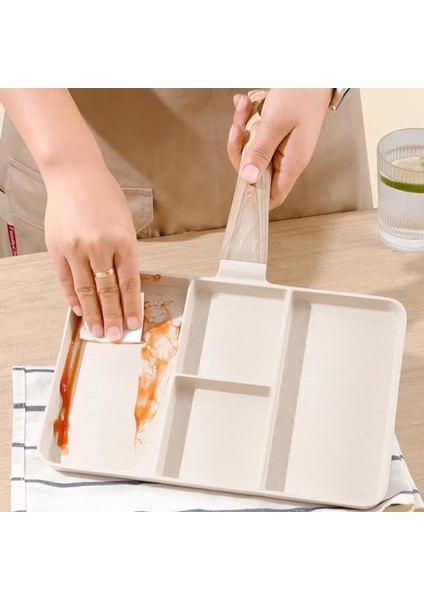 Biftek, Yumurta, Gazlı ve Indüksiyonlu Ocaklar Için Uygun, Kahvaltı ve Etler Için Ideal Yapışmaz 4 Delikli Kızartma Tavası (Yurt Dışından) fırsatları