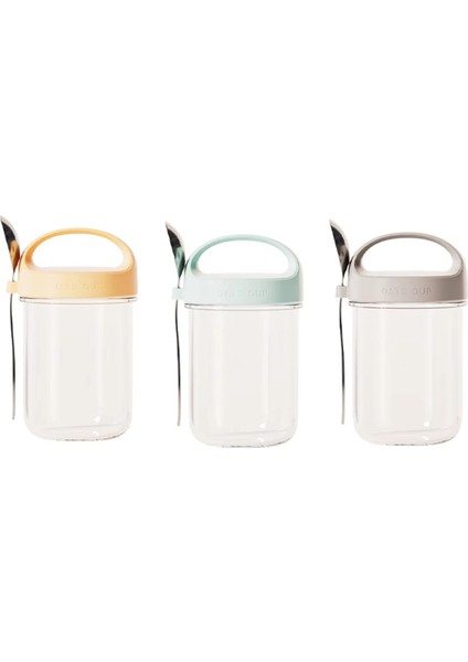 Kaşıklı Taşınabilir Kahvaltılık Bardak - Gıda Sınıfı Yulaf Ezmesi Yoğurt Salata Bardağı, Kapatılabilir Kapak, Kolay Temizleme, Milkshake Için Ideal (Yurt Dışından)