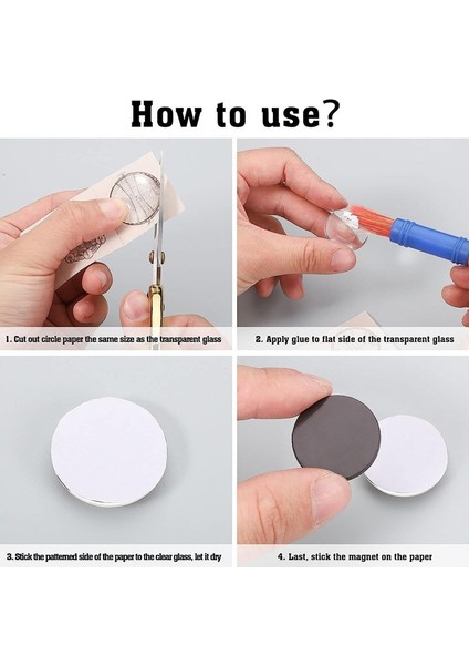 24 Set El Sanatları Buzdolabı Mıknatısı Cam Seramik Mıknatıs Yapışkanlı Arka Yüzey ve Şeffaf Cam Kubbe Kabuşonlar (Yurt Dışından) fırsatları