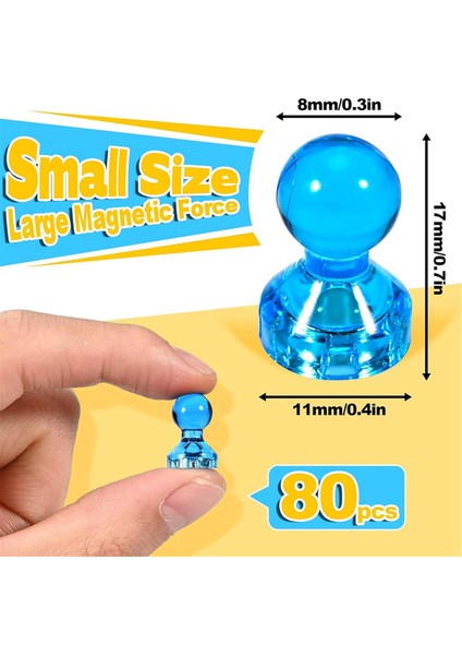 80 Adet Güçlü Buzdolabı Mıknatısı, Renkli Iğneli Mıknatıslar, Beyaz Tahta Mıknatısları, Buzdolabı Mıknatısı, Küçük Mıknatıslar (8 Renk) (Yurt Dışından) fırsatları