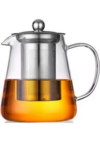 Paslanmaz Çelik Çaydanlıklı Isıtılabilir Cam Çaydanlık Çiçek Çaydanlık Çaydanlık Demlik Seti Puer Oolong Çaydanlık 950ML (Yurt Dışından)