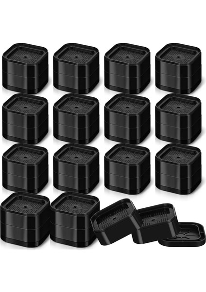 Mobilya Yükselticiler Ayarlanabilir Yatak Yükselticiler 2,2 Inç Istiflenebilir Ağır Hizmet Tipi Yatak Kaldırma Yükselticiler Kare Yatak Yükseltme Blokları 16 Adet (Yurt Dışından)