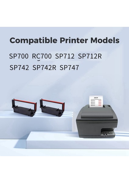 12 Adet SP700 Yazıcı Şeridi Siyah ve Kırmızı Yazıcı Şeridi Star RC700 SP700 SP712 SP712R SP717 SP742R SP747 SP740 Için (Yurt Dışından) fırsatları