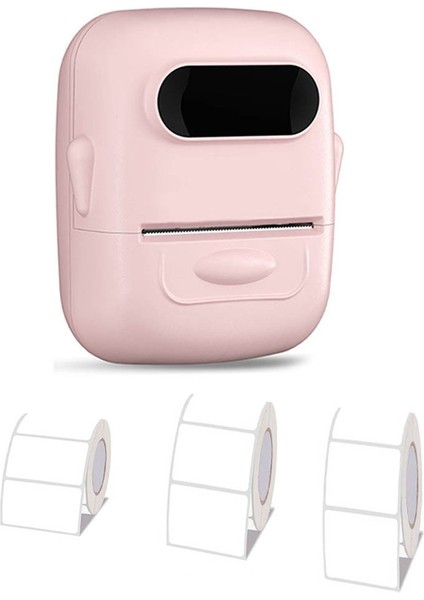 Taşınabilir Etiket Yazıcısı Termal Yazıcı Mürekkepsiz Yapışkanlı Isim Etiketi Etiketleme Makinesi 3 Rulo Kağıt Pembe ile Benzer (Yurt Dışından)