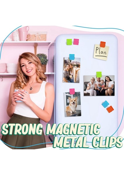Manyetik Klipsler, 24 Parça Buzdolabı Mıknatısı Beyaz Tahta Mıknatısları, Metal Klipsler Buzdolabı Mıknatısları, Çok Renkli Mıknatıs Klipsleri (Yurt Dışından) fırsatları