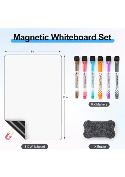 4 Parça Manyetik Kuru Silinebilir Beyaz Tahta - Buzdolabı, Duvar Mıknatısı Küçük Beyaz Tahta Leke Teknolojisi, 12 x 8 Inç (Yurt Dışından) fiyatları