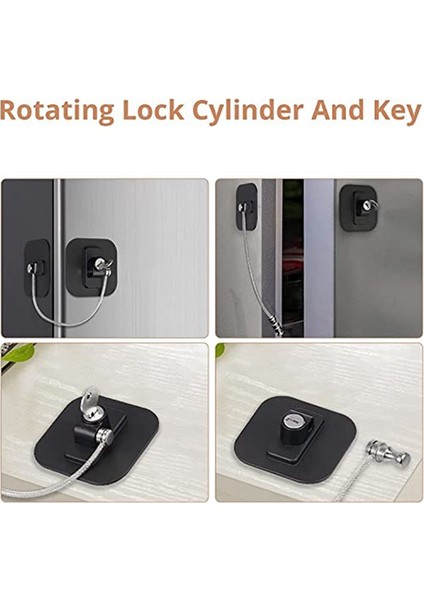 Adet Anahtarlı Buzdolabı Kapı Kilidi, Dondurucu Dolap Kilitleri, Çocuklara Dayanıklı Buzdolabı Kilitleri, Güvenlik Kilitleri, Delme Gerektirmez (Siyah) (Yurt Dışından) indirimleri