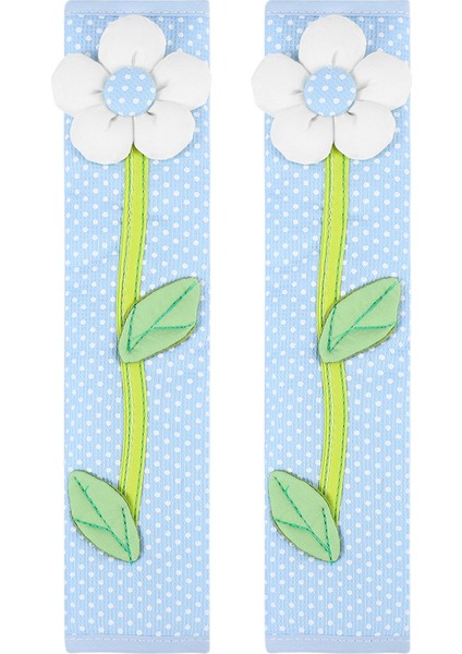 2 Adet Pastoral Çiçek Puantiyeli Kapı/buzdolabı Kulpu Kapağı Buzdolabı Kapı Kulpu Eldiveni Ev Dekorasyonu Mutfak Aksesuarları Mavi (Yurt Dışından)