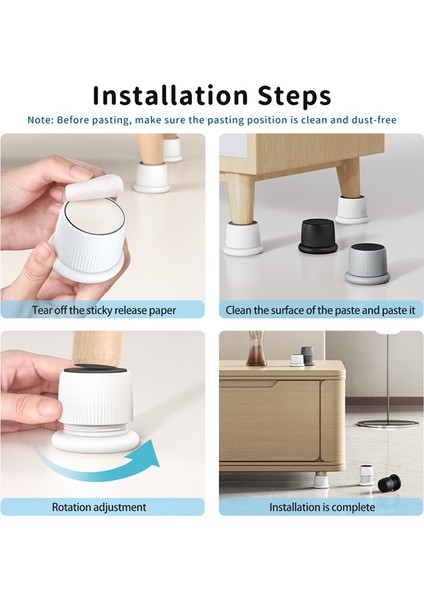 Titreşim Önleyici Pedler Ayak Matı Evrensel Tampon Kendinden Yapışkanlı Sessiz Kaymaz Yükseltici Mat 4 Parça (Yurt Dışından) modelleri