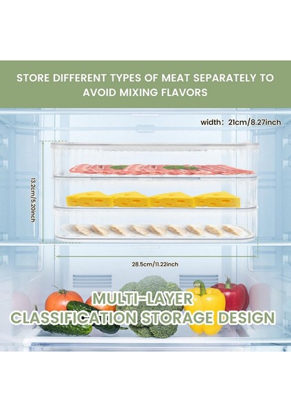 Buzdolabı Düzenleme Için 4 Katmanlı Öğle Yemeği Et Kabı, Pastırma Saklama Kabı, Buzdolabı Gıda Saklama Kutusu (Yurt Dışından) fırsatları
