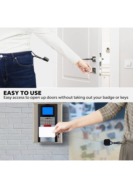 2'li Paket Geri Çekilebilir Anahtarlık, Ağır Hizmet Tipi Metal Kimlik Rozeti Tutucu Anahtar Makarası, Kemer Klipsli Karabina Anahtarlık (Yurt Dışından) indirimleri