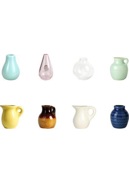 8 Adet Mini Seramik Vazo Mıknatıslar Buzdolabı Için Sevimli Minik Bitki Vazosu Buzdolabı Mıknatısları Mutfak Buzdolabı Dekorasyonu Için (Yurt Dışından)