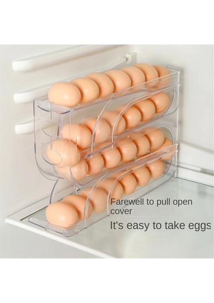 Otomatik Kayan Yumurta Rafı Yumurta Sepeti Konteyner Aşağıya Doğru Açılır Buzdolabı Yumurta Dağıtıcı Mutfak Ev Şeffaf (Yurt Dışından) fiyatları