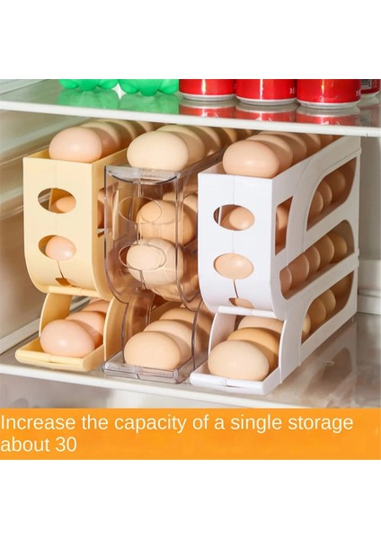 Otomatik Kayan Yumurta Rafı Yumurta Sepeti Konteyner Aşağıya Doğru Açılır Buzdolabı Yumurta Dağıtıcı Mutfak Ev Şeffaf (Yurt Dışından) fırsatları
