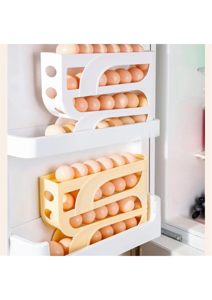 Otomatik Kayan Yumurta Rafı Yumurta Sepeti Konteyner Aşağıya Doğru Açılır Buzdolabı Yumurta Dağıtıcı Mutfak Ev Şeffaf (Yurt Dışından) indirimleri