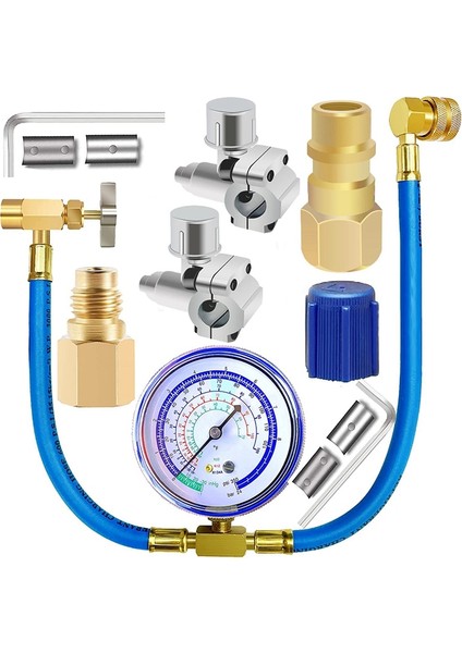 R134A R12 R22 Ölçüm Kiti ile Buzdolabı Freon Dolum Hortumu, BPV31 Delme Musluk Vanası Ile, Klima Soğutma Sistemi Için (Yurt Dışından) fiyatları