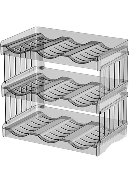 Plastik Su Şişesi Düzenleyici ve Şarap Rafı Saklama Tutucu, 3 Katlı 9 Kaplı Istiflenebilir Ayaklı Şişe Saklama Rafı (Yurt Dışından)