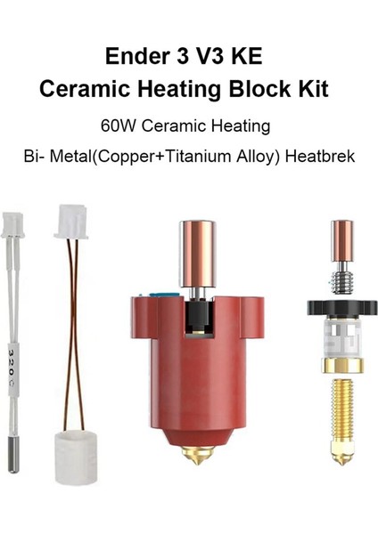 Seramik Hotend Kiti Sıcak Uç Baskı Kafası Isıtıcı Bloğu Yüksek Sıcaklık Isıtma Kartuşu Ender3 V3 Ke/k1/k1 Max Için (Yurt Dışından) modelleri