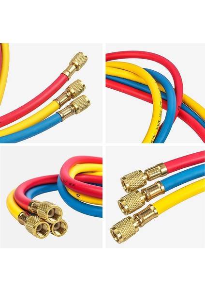 1,5 M Ac Şarj Hortumu Boru Kiti Hortum Düşük Kayıplı Bağlantı Parçaları R134A R12 R22 Soğutucu Klima Manifold Göstergesi (Yurt Dışından) indirimleri