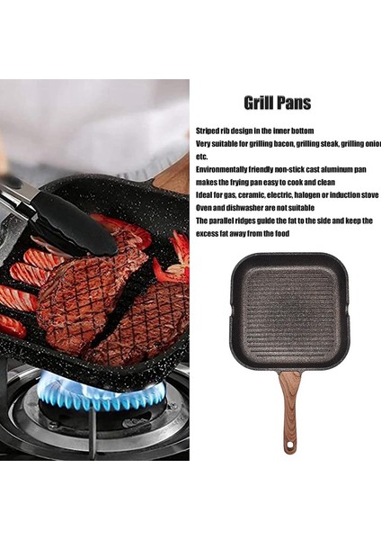 Ocak Üstü Izgara Tavası, Yapışmaz Indüksiyon Tavası Alüminyum Indüksiyon Biftek Pastırma Tavası Gazlı Kızartma Tavası, Seramik, 28 cm (Yurt Dışından) fırsatları