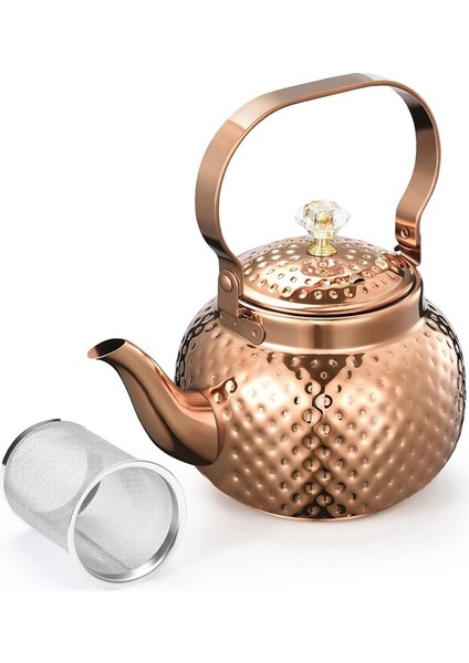 Demlikli Paslanmaz Çelik Çaydanlık 1,2 L, Çıkarılabilir Filtreli Su Isıtıcısı Çaydanlık - Çay Veya Diğer Çayları Filtrelemek Için, Bronz (Yurt Dışından) fiyatları