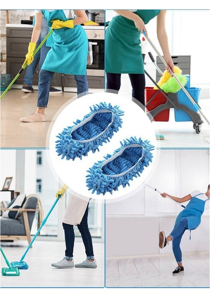 Toz Paspası Terlikleri Ayak Çorapları Paspas Başlıkları Çok Fonksiyonlu Zemin Temizleme Tembel Ayakkabı Kılıfları Toz Saç Temizleyici (Yurt Dışından) fırsatları